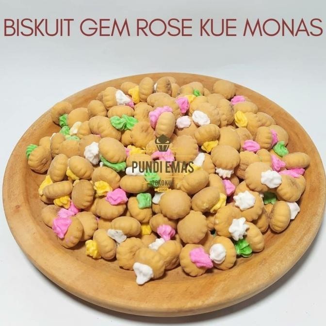 

New Sale Biskuit Gem Rose / Biskuit Jadul / Kue Monas Cemilan Kiloan Terlaris Original