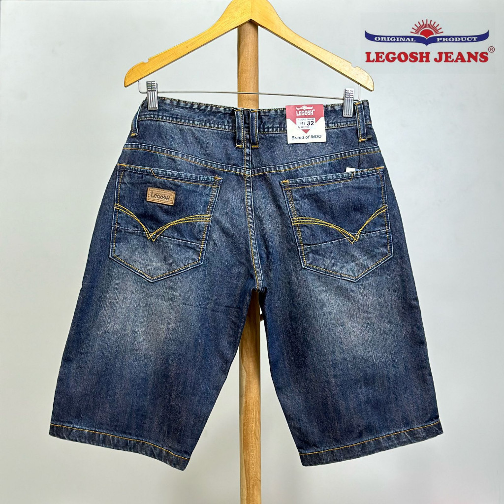 PREMIUM DRILL Celana Jeans Pendek Original LEGOSH JEANS Celana Pendek Original Pria Full Fashion