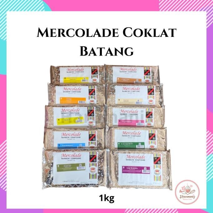 

Ready oke] Mercolade Coklat Batang Compound Warna Warni 1kg