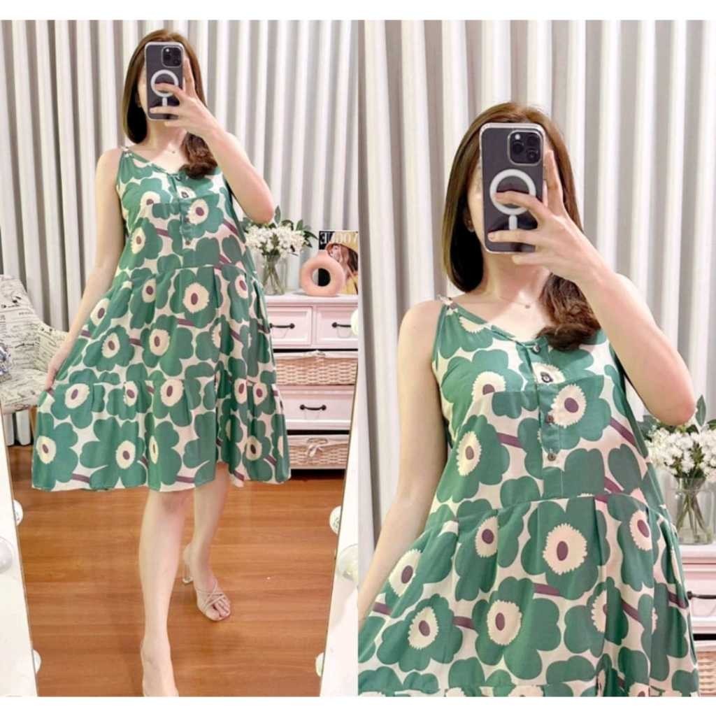 PK4 DRESS SALSA/ HOMEDRESS/ DASTER MURAH/ DASTER KEKINIAN/ DASTER TANKTOP RUFFLE T28