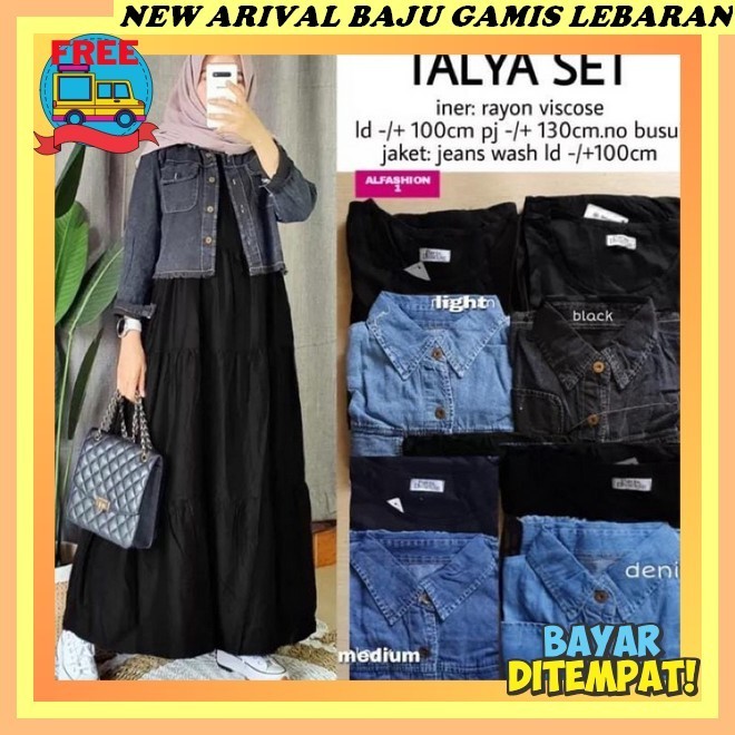 Baju Wanita Jumbo Lengan Panjang Lebaran Remaja Mewah Gams Gmes Longdres Brukat Dress Lebaran Kekini