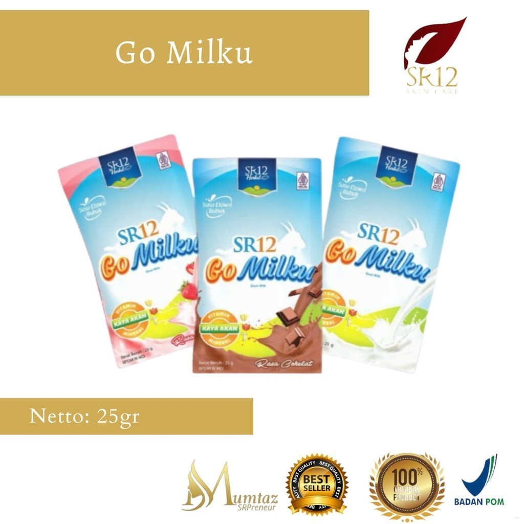 

SR12 GO MILKU ORIGINAL VANILA COKLAT CHOCOLATE STROBERI STRAWBERRY GOLD SACHET PACK SUSU KAMBING ETAWA PREMIUM BPOM HERBAL HALAL GOAT MILK PREMIUM SUSU BUBUK SUSU UHT TERLARIS TERMURAH BESTSELLER MUMTAZSRPRENEUR BANJARMASIN KALIMANTAN SELATAN