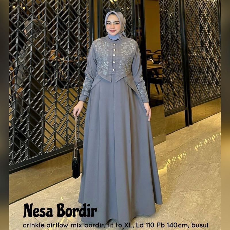 Gamis Wanita Terbaru 2024 Games 3In1 Simpel Maxidress Maxi Brokat Dres Kondangan Busui Baju Muslim R