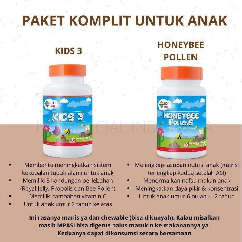 Vitamin Anak Kids 3 dan Honeybee Pollen HDI Original ~