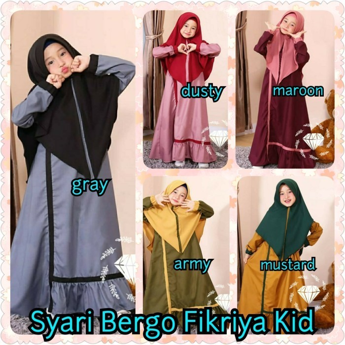 Gamis Anak Perempuan/Gamis Rompi/Pakaian Anak Perempuan Terbaru 2022.... Gamis Anak Syari Bergo Fikr