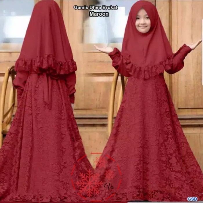 Baju Gamis Anak Perempuan Umur 6Th 7Th 8 Tahun / Anak Bahan Crinkle Adem Nyaman 5 Varian Warna / Dre