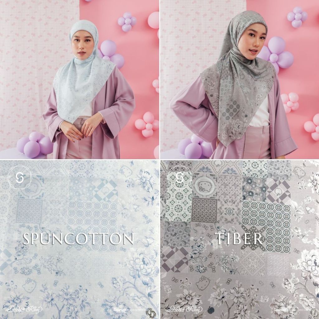 [SVT COLLECTIONS] Seradia Hijab Segi Empat Blessed Monogram Hello Kitty Collection