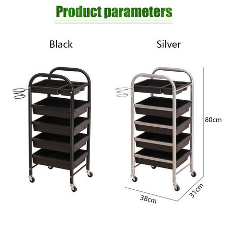 RAK SALON 5 SUSUN BLACK RAK SALON TROLI SALON