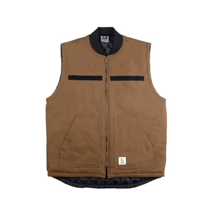 Urbain Vest Coklat Camel Pria Canvas
