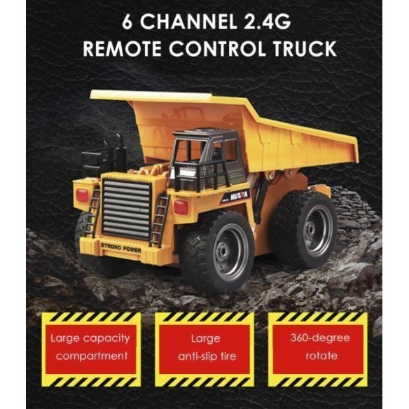 Huina 1534 Scale 1/18 RC Dump Truck Mobil Remote Control