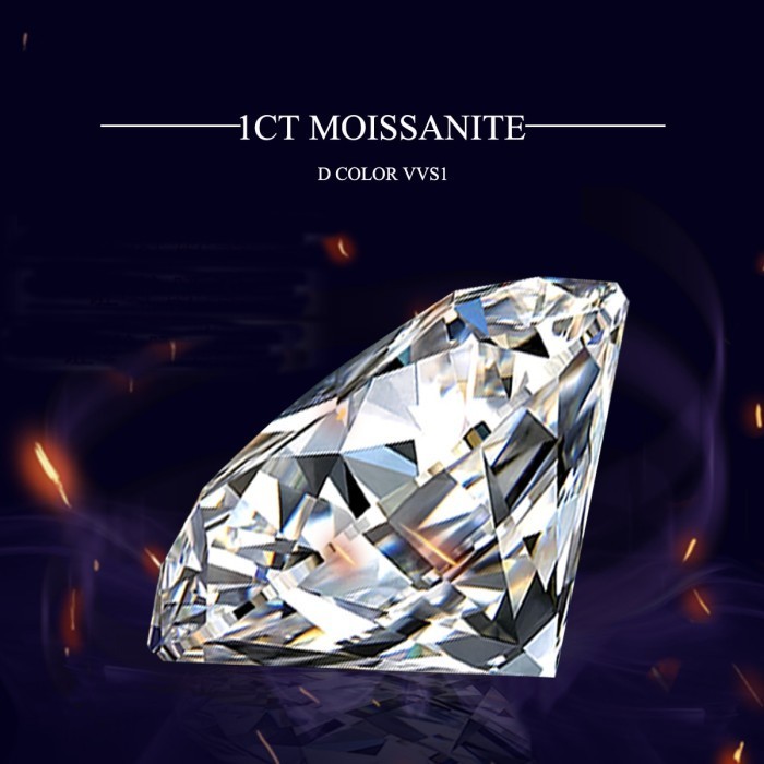 Batu Berlian Moissanite Sparkling Sertifikat