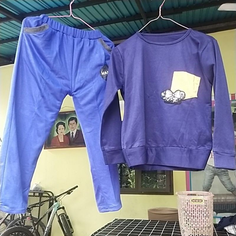 baju anak setelan main santai umur 9-10 th bekas pakai BU