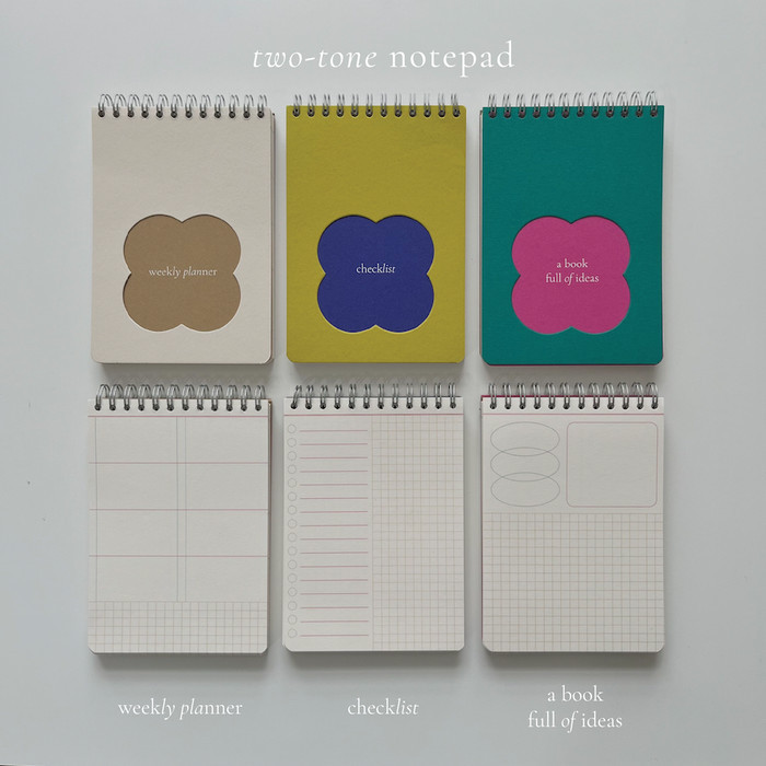

BARANG TERLARIS Two-tone Notepad (Size A6 / Weekly Planner / Checklist / Ideas)