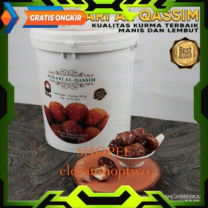 

KURMA SUKARI 3 KG FREE 300 GRAM EMBER BESAR SUKARI AL QASSIM SUKKARI HIGHT CLASS PRODUK !!