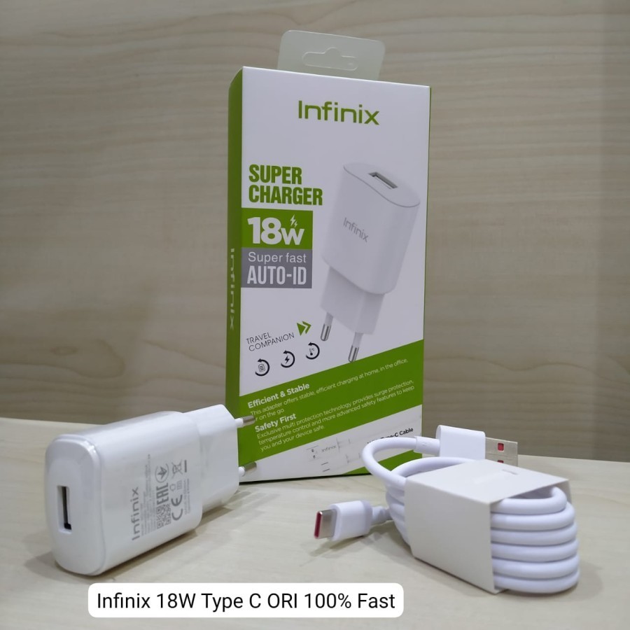 CHARGER INFINIX 18W USB TIPE C FAST CHARGING CASAN INFINIX 18W USB C