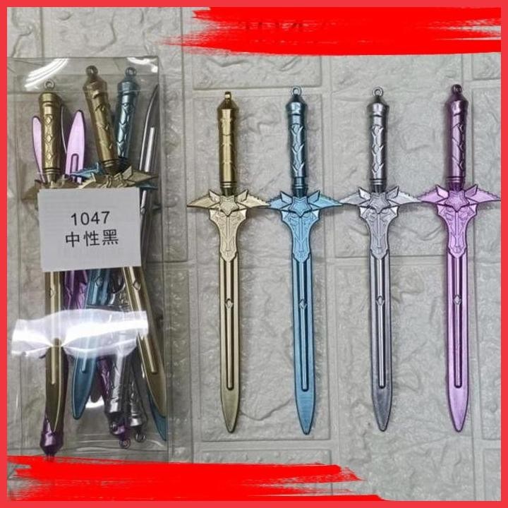 

(ANTI) PEN GEL BENTUK SWORD ISI 12