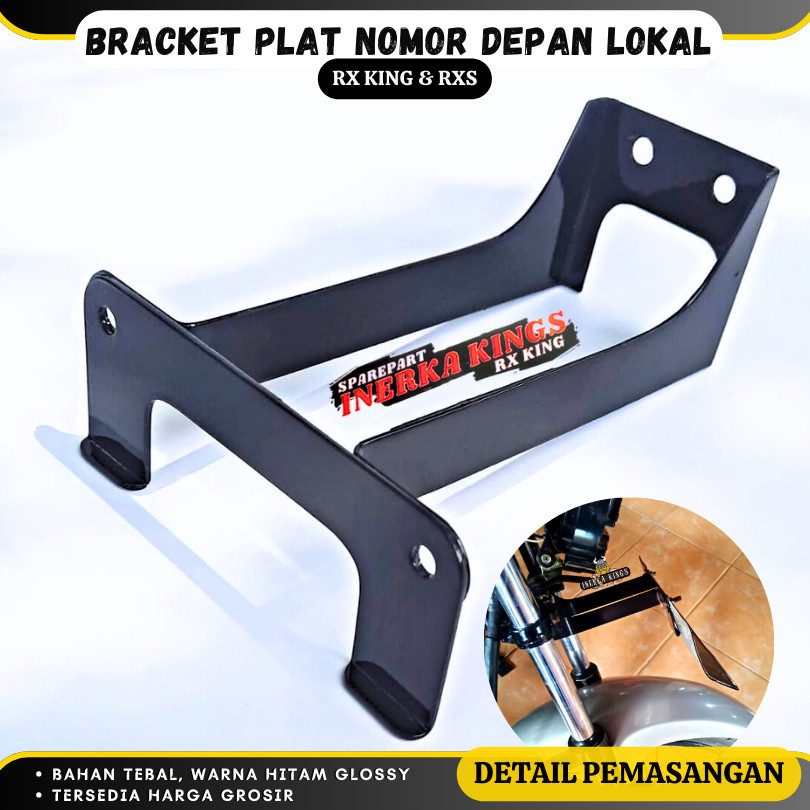 Dudukan Besi Bracket Plat Nomor Depan Hitam Rx King RXK Lama Tua Lokal