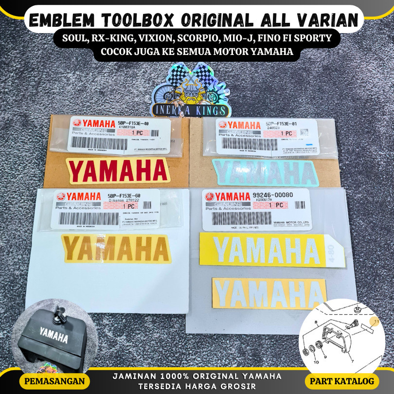 Sticker Emblem Toolbox Silver Gold Merah Rx King RXS Original Lokal 5BP-F153E-00 5BP-F153E-40 5BP-F1