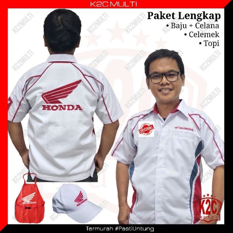 [FRESH STYLE] GET IT NOW Wearpack Baju Kemeja Seragam Mekanik Honda AHASS - 1 Set