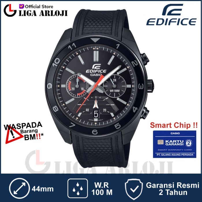 EDIFICE EFV-590PB-1AVUDF - Jam Tangan Pria EFV590PB Karet Hitam
