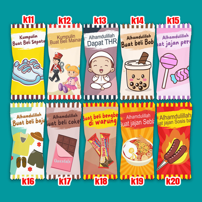 

Isi 12 Amplop Lebaran Viral Model Bungkus Permen Kseries
