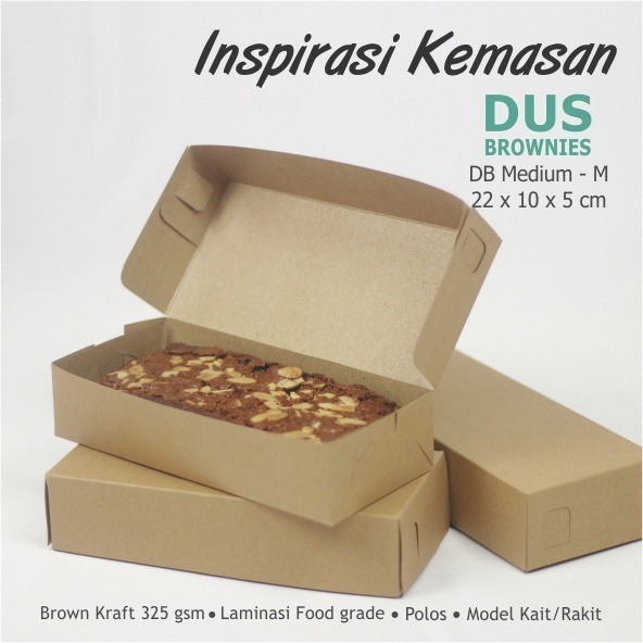 

Dus Brownies / Kemasan Kue Brownies / Kue Bahan Kraft M / L / Xl