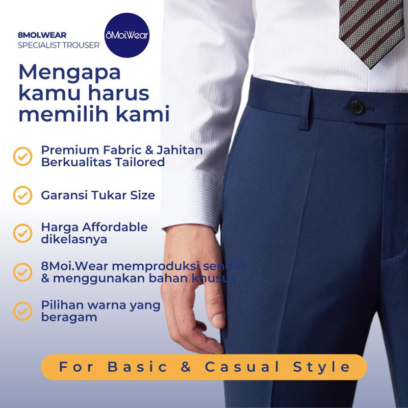 [MADE BY QUALITY] Celana Panjang Pria Dewasa Bahan Slimfit Gasper - Putih
