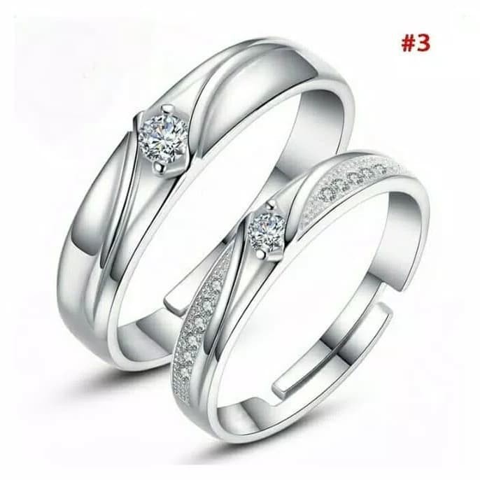 Cincin Couple Perak 925 Pria/ Wanita Pasangan/ Tunangan/ Nikah S925