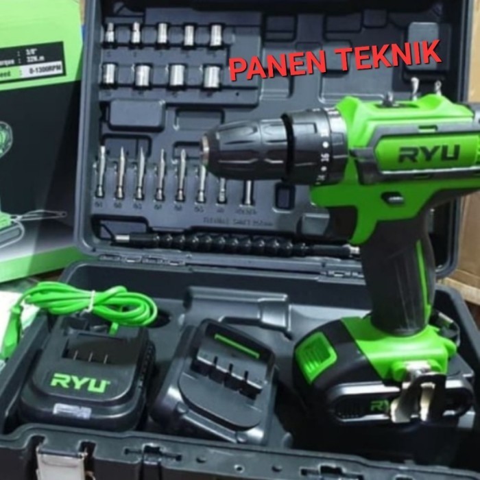 Mesin Bor Cordless Ryu Rci 20V Bor Baterai