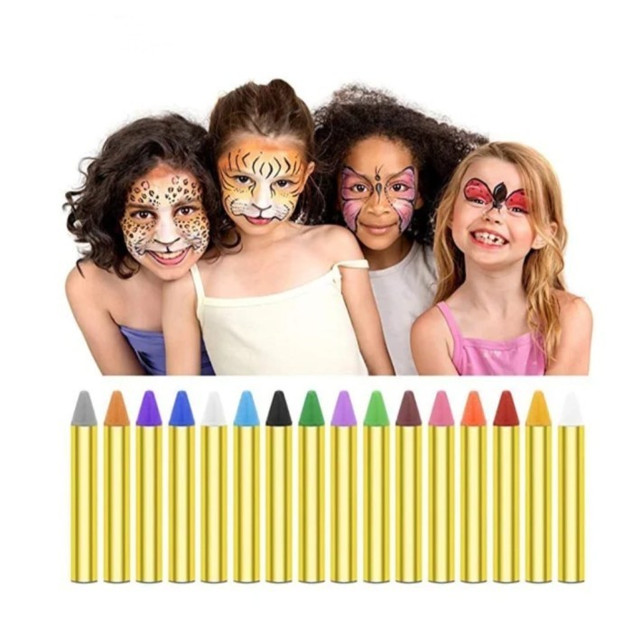 

+++++] 16 Warna Face Painting Anak Makeup kids Crayon Stick Set Wajah Body