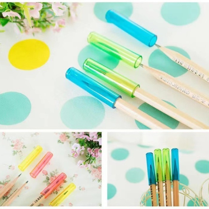 

Produk Terbaik] 6 Pcs/set TUTUP PENSIL Pencil Protector Cover Student Pencil Cap