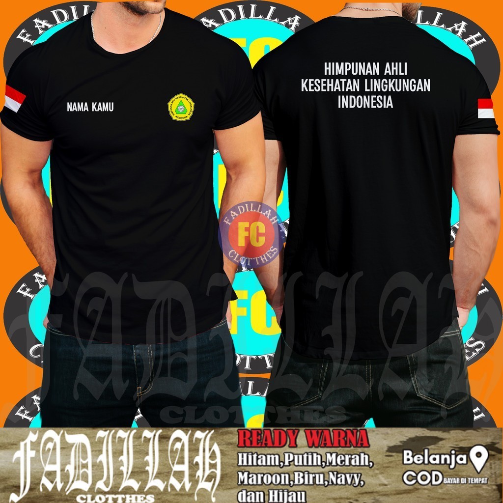 Baju Kaos HAKLI Himpunan Ahli Kesehatan Lingkungan Indonesia Gratis Nama DB Kaos Distro
