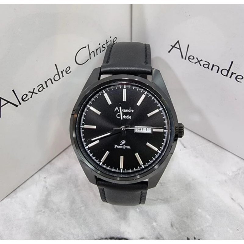 jam tangan pria original ALEXANDRE CHRISTIE AC1025ME  LEATHER STRAP