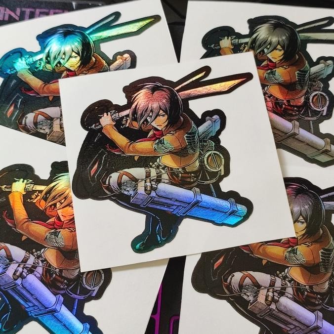 

STICKER STIKER HOLOGRAM ANIME ATTACK ON TITAN - MIKASA ACKERMAN - STIK SKIA OFFICIAL