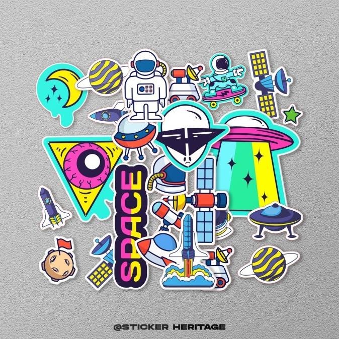 

23 PCS STICKER PACK SPACE SERIES - STICKER TUMBLR MOTOR JOURN SKIA OFFICIAL