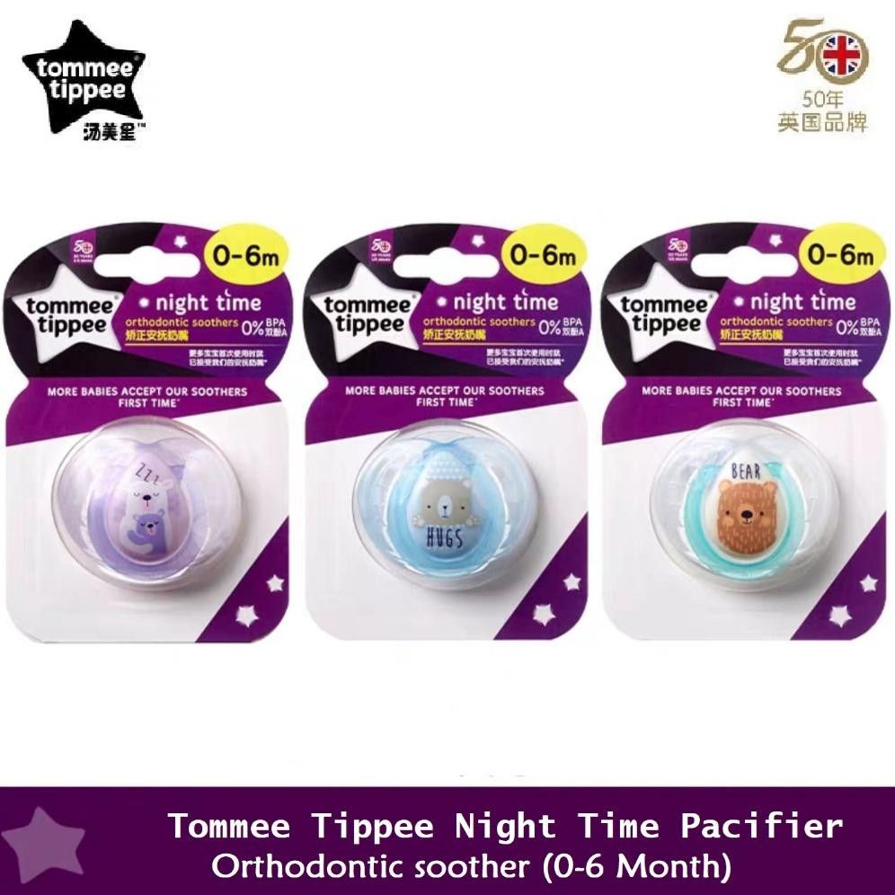 Empeng Bayi Tommee Tippee In The Dark / Empeng Bayi Tommee Tippee Night Time Soother Closer To / Empeng Bayi Tommee Tippee Usia 0 - 6 Bulan