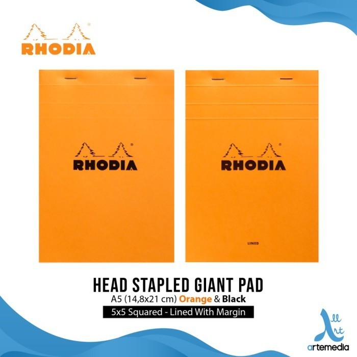 

Mudah \New/ Buku Catatan Rhodia A5 Head Stapled Giant Pad N15 Notepad Diskon