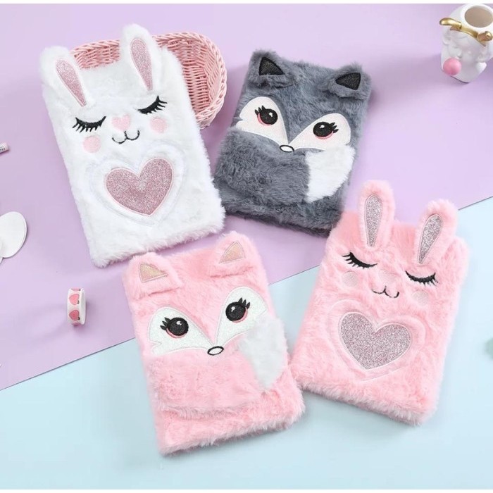 

Bagus Notebook Buku Tulis Bulu Karakter Bunny Rubah Keren Berkualitas Import Bagus
