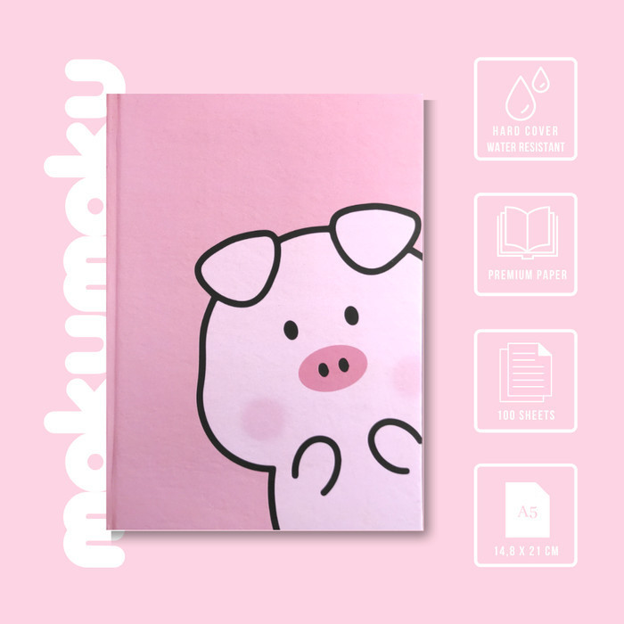 

Terlaris Buku Tulis / Notebook Hardcover Gambar Babi / Pig Bagus