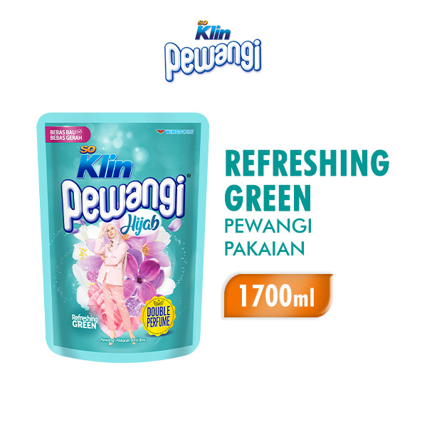 Soklin Pewangi Pakaian Hijab Refreshing Green Pouch 1700 ml