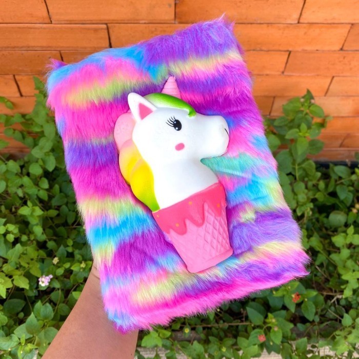 

Menakjubkan Notebook Unicorn Rainbow Bulu Buku Tulis A5 Sequin Diary Kuda Poni Berkualitas