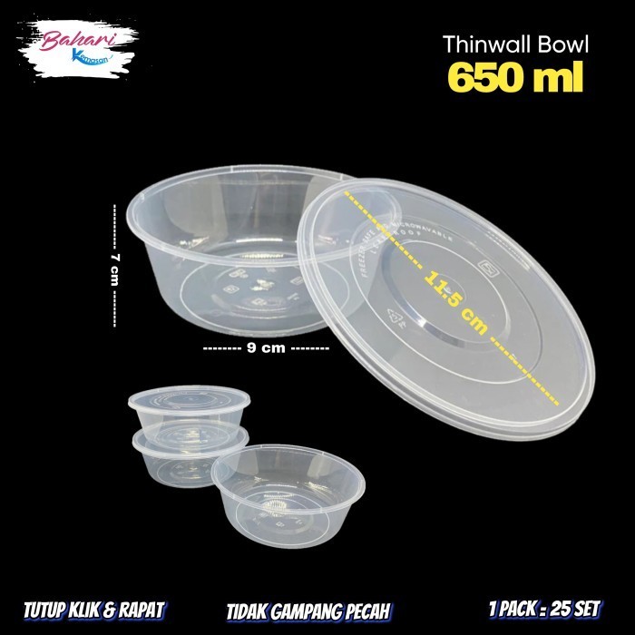 

langsung order saja] THINWALL BULAT 650ml MANGKOK 650 ml