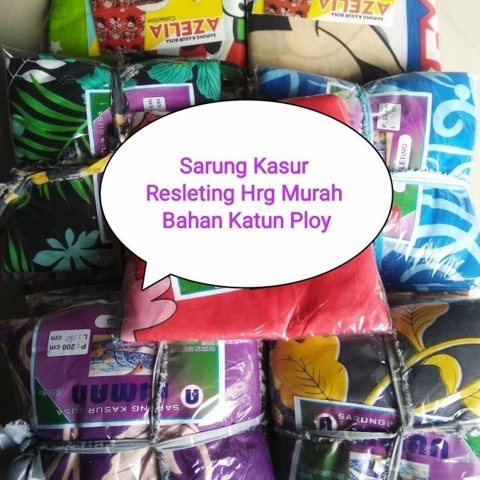 Baru - Sarung Kasur Busa Resleting Bahan Katun Poly Ukuran 160x200x20 180x200 - Batik/bunga, 70x200x