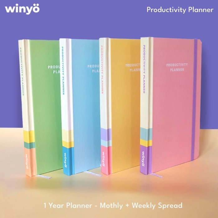 

Murah Winyo Productivity Planner - 1 Year Monthly & Weekly Plan Trendi