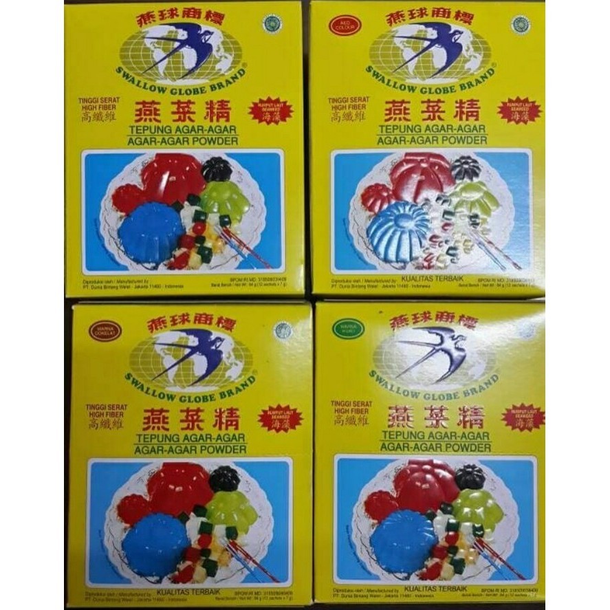 

] Agar agar swallow globe aneka warna / Agar agar walet PER PACK