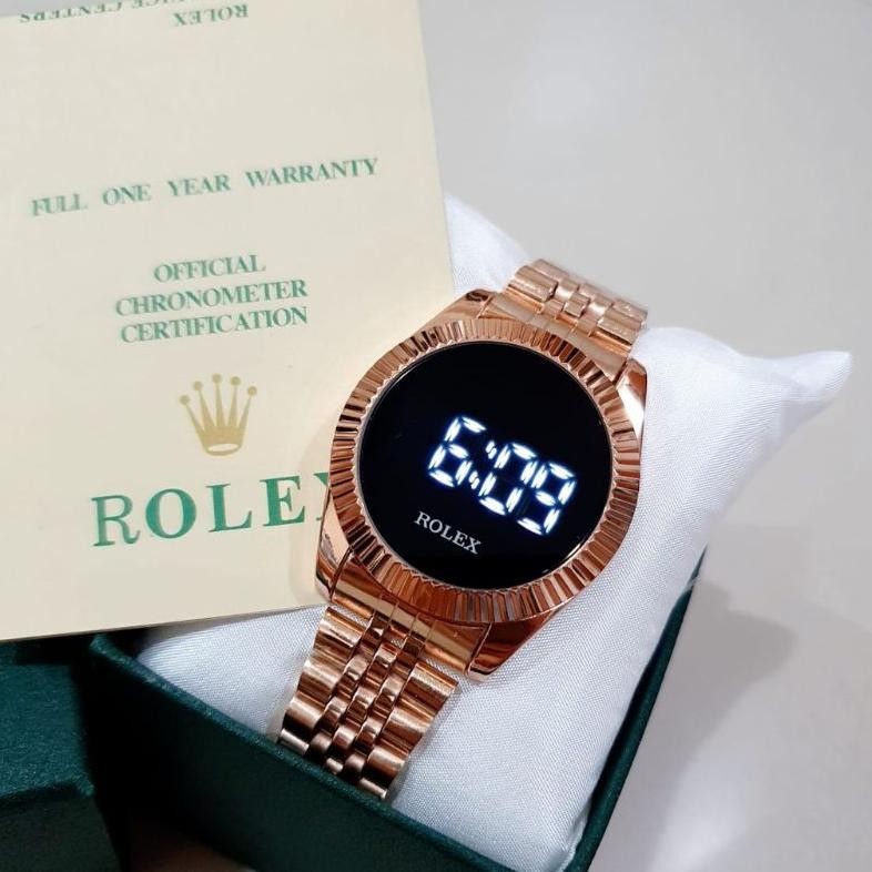 Jam Tangan Pria Wanita Unisex ROLEX TouchScreen Digital LED Stainless Steel Promo