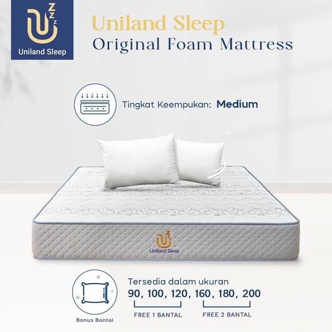 Kasur Busa Uniland Sleep Original 20Cm Foam Mattress Box Free Bantal