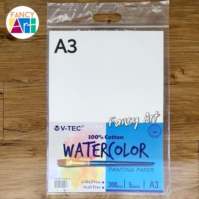 

Promo Bulan Ini V-Tec Watercolor Paper A3 Kertas Gambar 300Gsm 5 Sheets 100% Cotton Limited