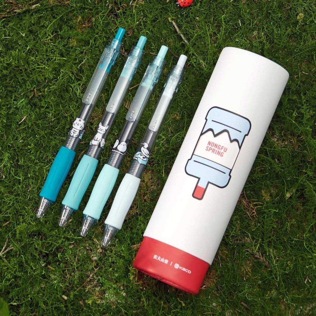 

Kaco Keybo Pulpen Gel Pen Tinta Biru NONGFU SPRING 4 PCS with Refill