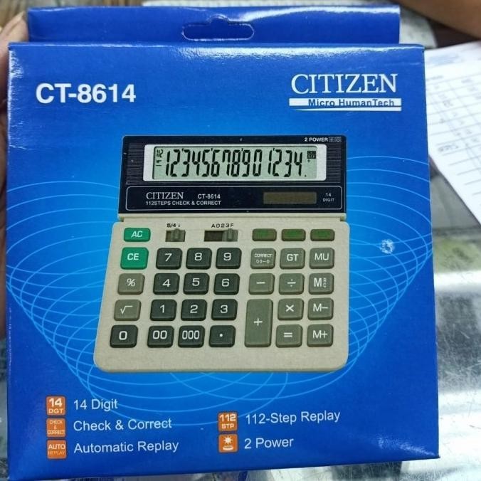 

Kekinian - Kalkulator Citizen CT8614 14 Digit ,.